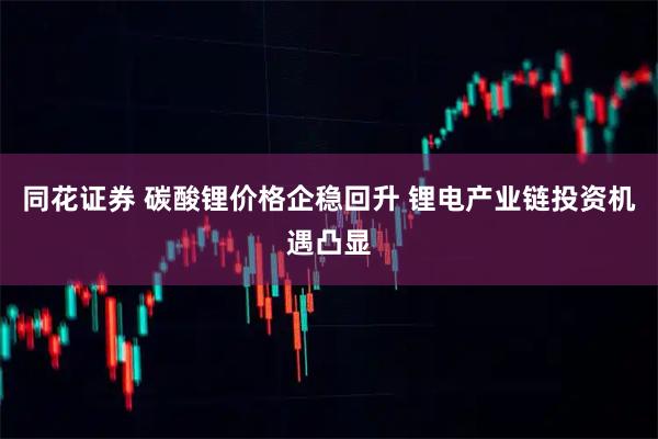 同花证券 碳酸锂价格企稳回升 锂电产业链投资机遇凸显